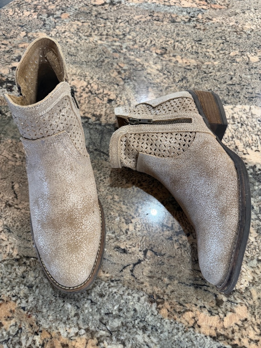 Corkys Brown Perforated Ankle Boots - Picture 1 of 8